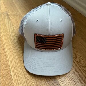 Gray American Flag Trucker Hat